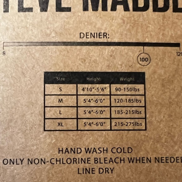 Steve Madden Black Opaque Tights 2 Pack Size Small - Picture 3 of 3